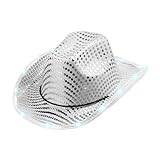 Ljus cowgirl-keps LED blinkande hatt lyser upp LED cowgirl-hatt för västerländsk cowboy kostym rollspel jul