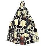 OdDdot skalle skelett vuxen halloween mantel med huva - vuxen mantel, hållbar och bekväm häxa vuxen kostym