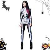 10 Pcs Halloween Skelettdräkt,3D Skelett Halloween Kostymer Herr Dam Jumpsuit Body - Halloween festtillbehör Polyester Bodysuit Jumpsuit Dress Up Rekvisita Richolyn