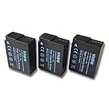 vhbw 3X Li-Ion batteri 1000 mAh (7,2 V) för kamera videokamera video Sigma DP0 Quattro, DP1 Quattro, DP1Q som DMW-BLC-12, DMW-BLC12, DMW-BLC12E.