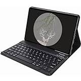 XFTeoux Tangentbord Fodral för Amazon Kindle Fire HD 10 surfplatta 10,1" (13:e generationen 2023), mjukt TPU bakstycke med magnetiskt löstagbart Bluetooth Hölje för tangentbord,Black