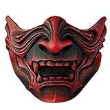 spier Halloween Mask - Japansk Samurai Prajna Mask Demon Samurai Media Mask Cosplay Kostym Tillbehör