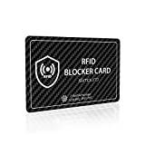 RFID blockeringskort DEKRA testat – störningsteknik – NFC skyddskort – för att skydda mot datastuld – extra tunt kort med 0,8 mm passar alla plånböcker – kortskydd