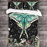 Wildflower Moth Butterfly Sängkläder Set Påslakan 3D Dubbeltäcken Set Series Påslakan Dubbel Njut av enkel komfort för en vilsam sömn. Enkel 135x200cm