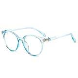 Suertree Blåljusfilter Myopia glasögon lätt närsynthet glasögon gångjärn mode avstånd glasögon för kvinnor rund blå – 0,5