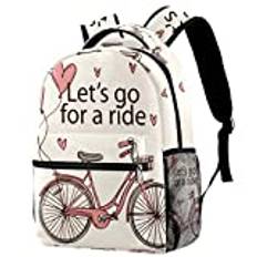 Ryggsäck lätt dagväska ryggsäck för skolvintage Let's Go for a Ride Bike