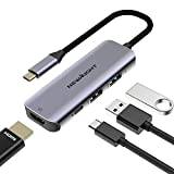 USB C till HDMI-adapter USB C-hubb – Newmight 4-i-1 USB C-adapter med 100 W strömförsörjning HDMI 4K USB3.0 snabb dataöverföring för Macbook Air/iPad Pro och andra typ C-enheter
