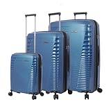 Totto - Hårt resväskeset - Resenärer - Poseidon - Blå färg - Tre storlekar Resväskor - Expanderbart System - Polyesterfoder, Blå, Travel