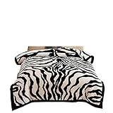 Hdbcbdj Plyschfilt dubbla lager tjock filt zebra vinter akryl skydd filt täcke tjock filt för sängfilt