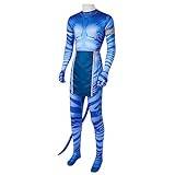 Aavatar Girl Neytiri Blue Costume，Halloween Aavatar Boy Jake Onesie，Aavatar 2: The Way of Water Cosplay Costume，3D Style Superhero Shapewear，present för 3 till 12 år gamla barn.(150cm,boy 1)