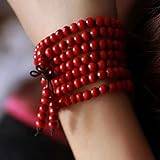 1 st Religion Smycken Röda sandelträpärlor Flerlagers Buddha Armband Män/Kvinnor Lucky Gift-Röd