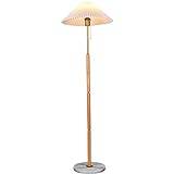 CCAFRET Golvlampor Luxury Pleated LED Floor Lamp Design Tall Foot Lamps For Living Room Home Decor Bedroom Coffee Corner Light (Color : Wood Color)
