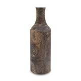 Design träblommor vas stor – mörkbrun/46 cm – trävas XXL-flaska naturlig – bordsdekoration, fönsterdekoration för konstgjorda växter och pampasgräs