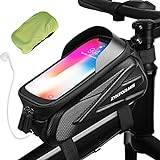 Cykelram väska vattentät cykel telefon montering väska cykling mobiltelefonhållare med TPU-pekskärm med solskydd och regnskydd för iPhone Samsung smarttelefon upp till 7 tum