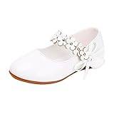 LZPCarra flickskor små läderskor enkla skor dansskor flickor prestandaskor inomhusskor 32 flickor, Vit, 27 EU