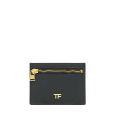Tf Leather Card Holder W/zipped Pocket
