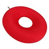 Natudeco Uppblåsbar Donut Kudde Avlastningskudde Förhindrar liggsår Förtjockade Rund Uppblåsbar Ringkudde för patienter Äldre människor(Red)
