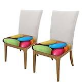 BeNtli Fyrkantiga pallskydd, 2-pack bekväma sätesöverdrag stretch stol överdrag stolskydd, påskägg färgglad modern