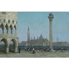 ENYLUFUT Berömd målning abstrakt bild modernt konstverk Piazza At Twilight av Terrick Williams för heminredning 60 x 90 cm