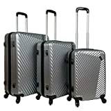 ABS 4 hjul bagage resväska set med 3 semesterväskor lätt resväska 4 färger, SILVER, Cabin 20'' Medium 24'' Large 28''