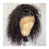 Peruker Curly Lace Human Hair Wigs 13x4 Front Pärlor Brasilianska Deep Wave Short Bob Lace Wig 180 Densitet Paryk Svart Lace Closed Wig Damperuk (Size : 4x4 Lace Closure Wig, Color : 16in)