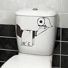JTZYM 30 x 20 cm 3 st svart handväxt självhäftande toalettlocksklistermärken roliga toalettklistermärken för sätesvägg PVC kylskåpsklistermärken