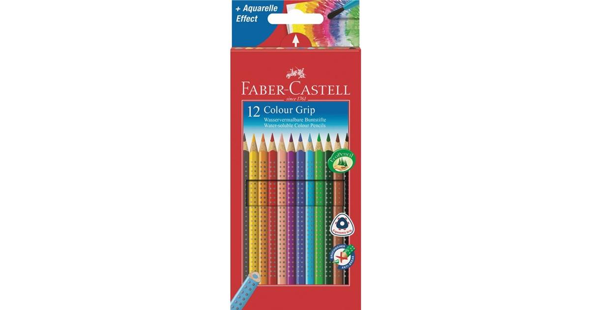 Pack of 24 Faber-Castell Grip 2001 Water Soluble Color Pencils in a Tin