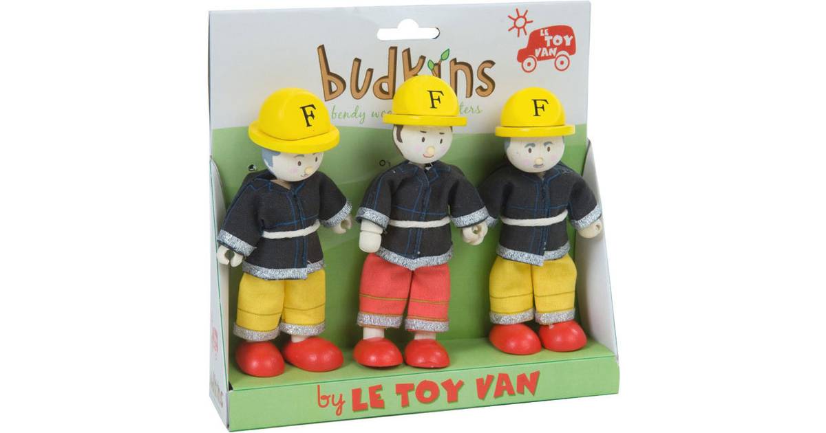 Le Toy Van Budkins Firefighters Wooden DollsSet of 3 Wooden FiremanDolls 3+yr