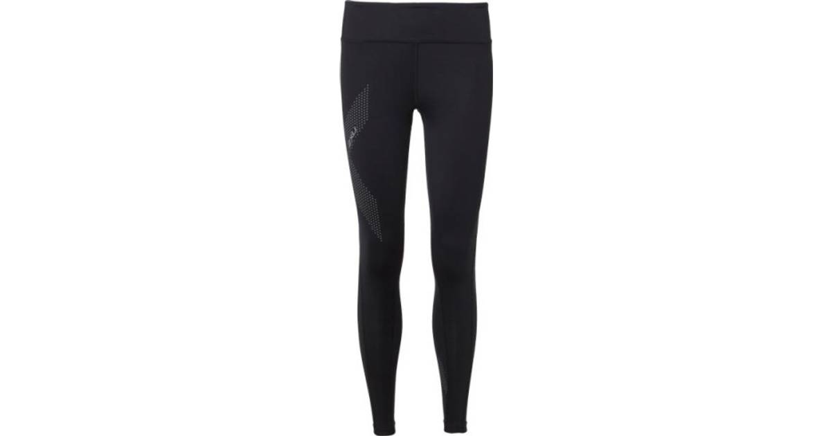 2XU Mid-Rise Reflective Women's Compression Tight Black/Dotted Reflective Logo 