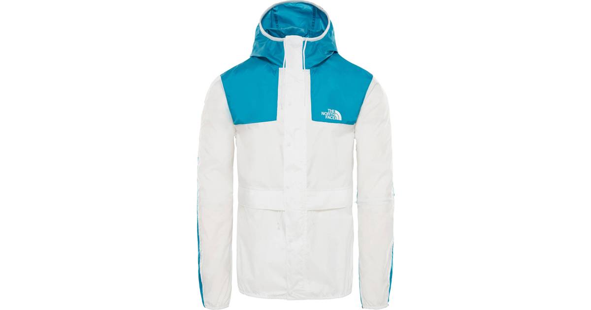 north face jacket white and blue
