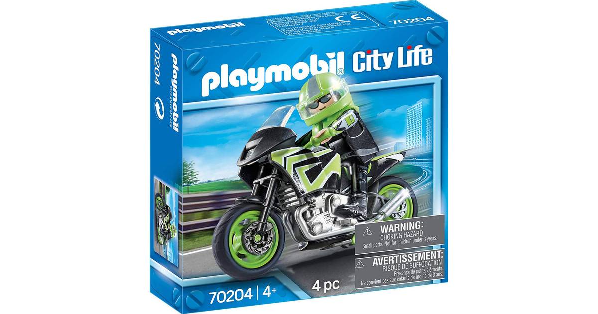 PLAYMOBIL 70204 City Life Motorcycle With Rider for sale online 