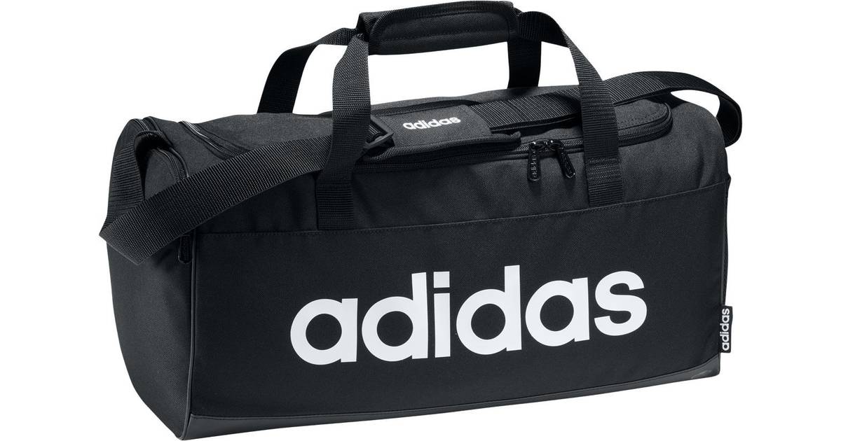 adidas Synthetic Linear Duffel M Sports Bag in Black Womens Bags Duffel bags and weekend bags 