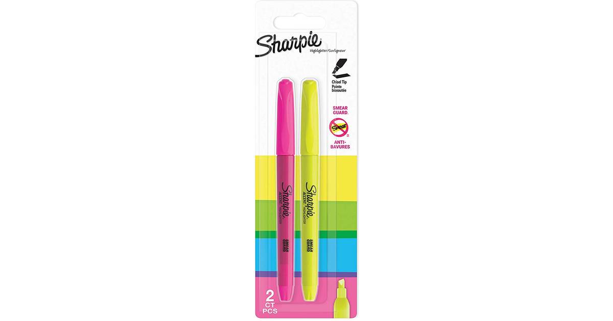 Pink 3 EA 21809 Chisel Tip Sharpie Accent Grip Highlighter Smear Guard Ink 