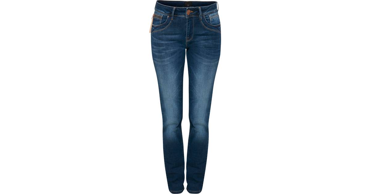 Jeans Karolina Highwaist Straight Jeans - Medium Blue Denim • Pris