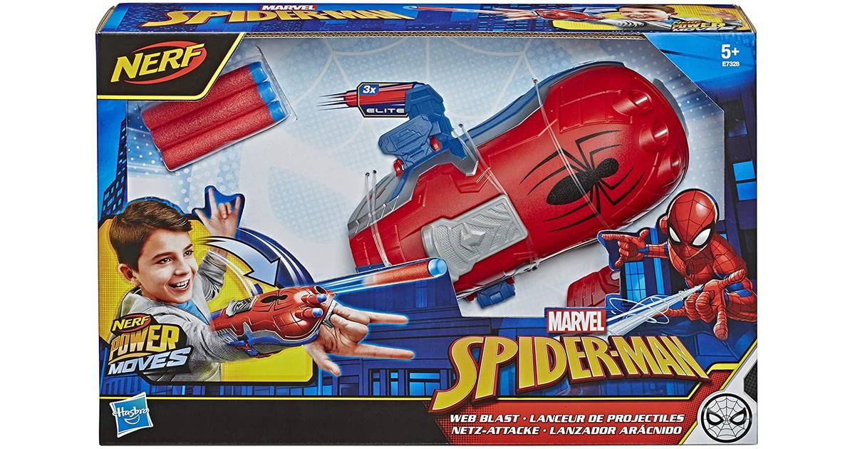 Spider-Man NERF Power Moves Marvel Web Blast Web Shooter NERF Dart-Launching Toy 