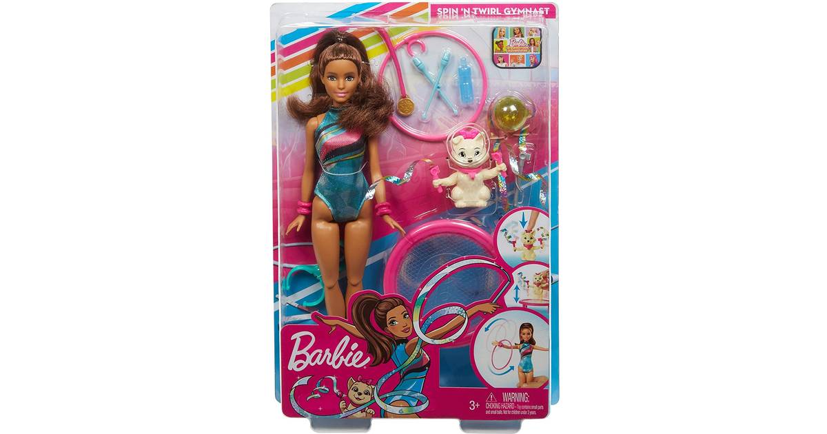 BOX DAMAGED! Barbie Spin 'n Twirl Gymnast Doll and Accessories GHK24 
