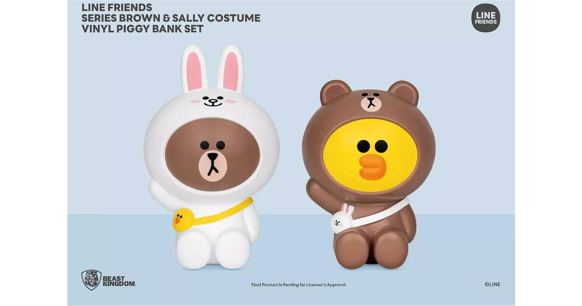 Brown Cony Sally PVC Desk Kid Save Figure 3 Types 6" Line Friends Coin Bank 
