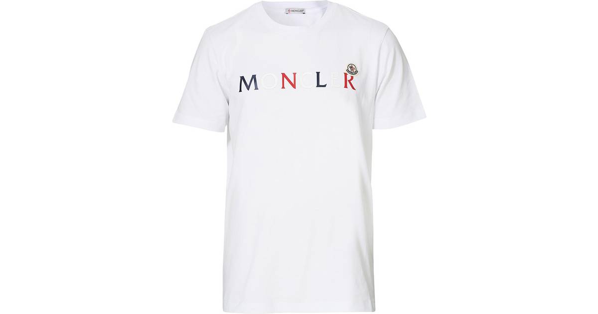 Moncler Logo Rubberized Print T-Shirt - Optical White • Pris »