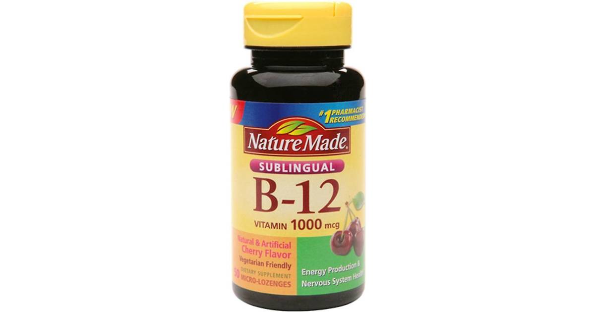 Nature Made Vitamin B 12 Sublingual Cherry 1000 Mcg 50 Lozenges • Pris
