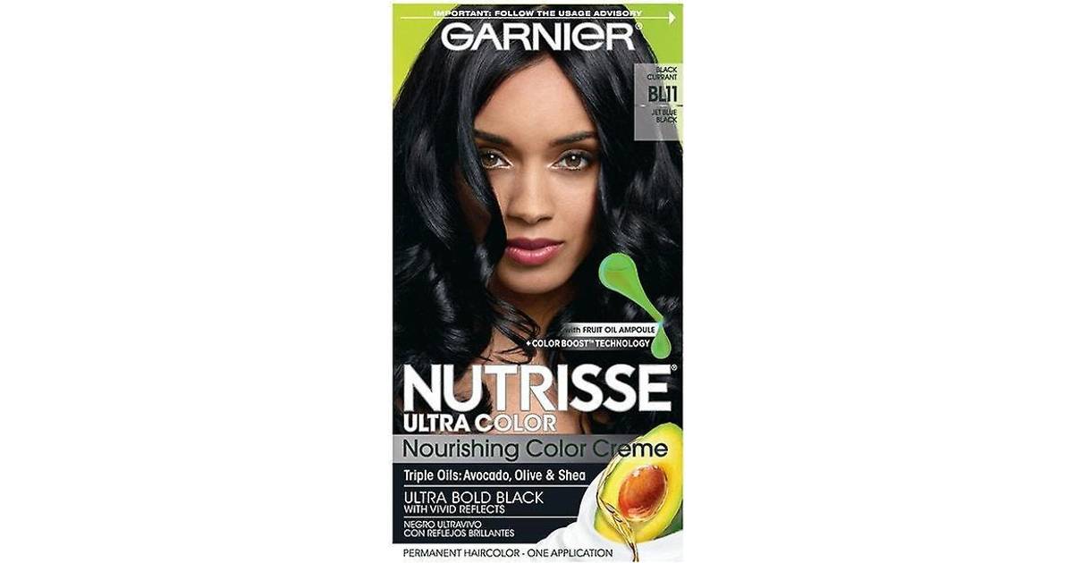 1. Garnier Nutrisse Ultra Color Nourishing Permanent Hair Color Cream, B11 Nutrisse Blue Black (Pack of 2) - wide 9