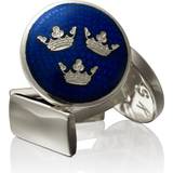 Smycken på rea Skultuna Kronor Cufflinks - Silver/Royal Blue