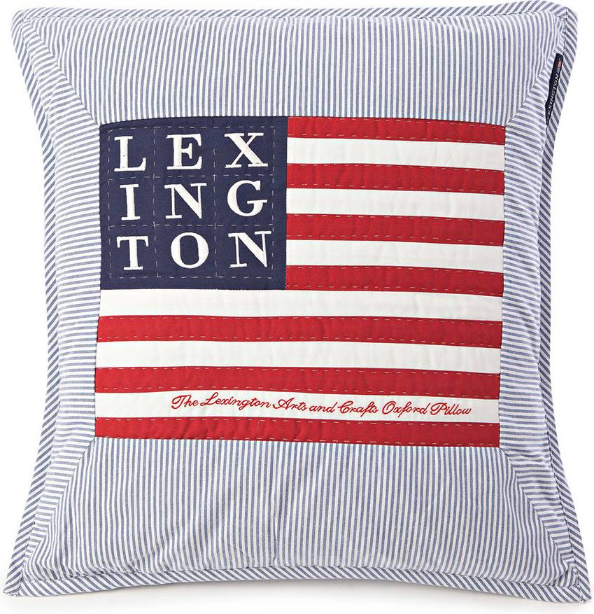  Bild på Lexington Logo Art & Crafts Kuddöverdrag Vit, Blå (50x50cm) prydnadskudde