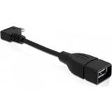 2.0 - En kontakt - Kabeladaptrar Kablar DeLock USB-A - Micro USB-B OTG (angled) Adapter M-F 0.1m