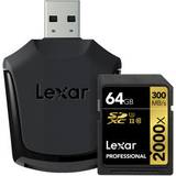 Lexar Media SDXC Minneskort & USB-minnen Lexar Media SDXC Professional UHS-II U3 300MB/s 64GB (2000x)