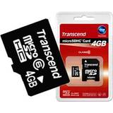Class 6 Minneskort & USB-minnen Transcend MicroSDHC Class 6 4GB