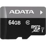 Adata Minneskort Adata Premier MicroSDXC UHS-I U1 30/10MB/s 64GB +SD Adapter