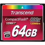 Transcend 64 GB Minneskort Transcend Compact Flash UDMA 7 64GB (800x)