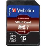 Verbatim Minneskort & USB-minnen Verbatim Premium U1 SDHC 16GB