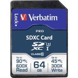 Verbatim SDXC Minneskort Verbatim Pro SDXC Class 10 UHS-I U3 90/45MB/s 64GB