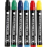 Glass & Porcelain Markers Semi-Opaque Standard Colors 6-pack